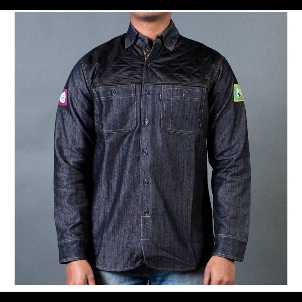 Staple Pigeon Patch Denim Overshirt size M